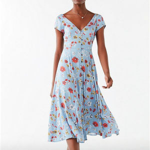 Urban Outfitters Malena Button-Down Midi Dress